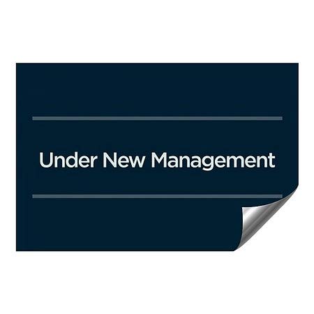 „Sub New Management-Basic Navy”, Decalarea peretelui de aluminiu auto-adeziv industrial | 48 x32