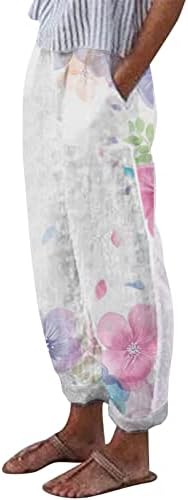 Femei casual elastic talie pantaloni de buzunar cu talie înaltă Dandelion imprimeu cu flori sportive pentru femei casual investiții