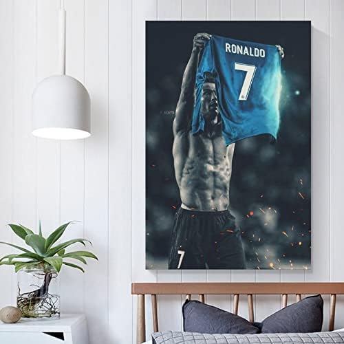 CR7 poster de fotbal afiș Ronaldo pentru camera băieți Canvas Wall Art Art dormitor decor 12x18inch