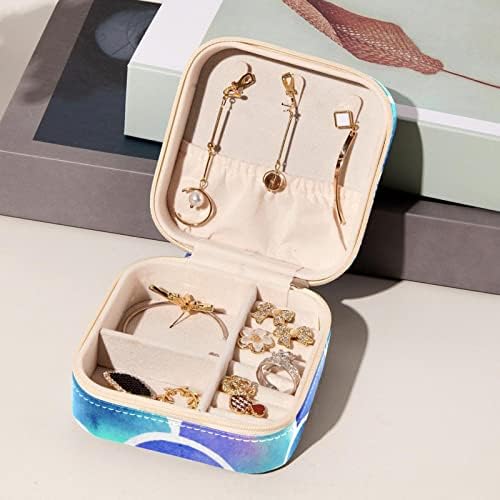 Cutie de bijuterii de călătorie VBFOFBV, organizator de bijuterii mici din piele PU pentru Femei fete, mini-afișaj portabil