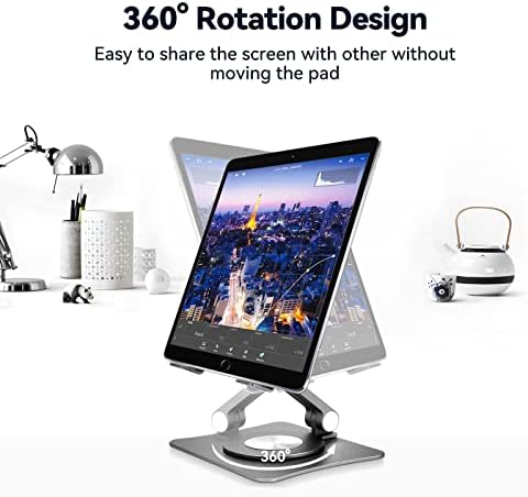 Stand laptop reglabil BCOM, suport pentru iPad pentru birou cu suport pentru tabletă iPad pentru 360 °, compatibil cu iPad