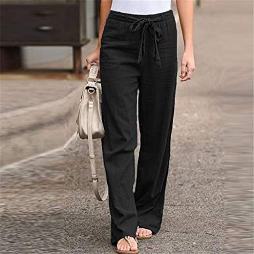 Femei handyulong pantaloni cu talie înaltă cu talie largă pantaloni elastici cu talie înaltă pantaloni lungi de picior drept