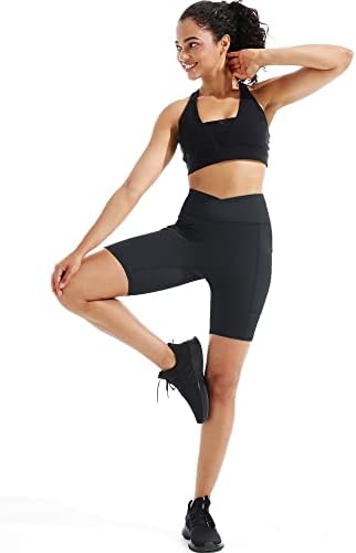 Cadmus 3 Pack Pack pentru femei V-talnă de yoga pantaloni scurți spandex compresie pantaloni scurți de motociclisti buzunare laterale adânci