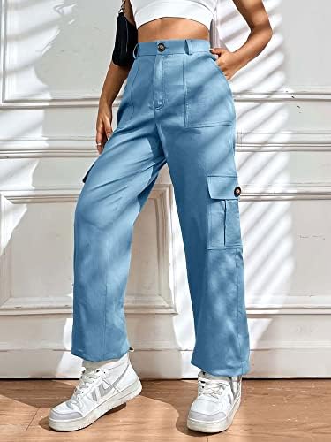 Pantaloni de marfă loocci pentru femei Pantaloni de îmbrăcăminte tactică cu talie înaltă tactică cu 6 buzunare cu manșete de