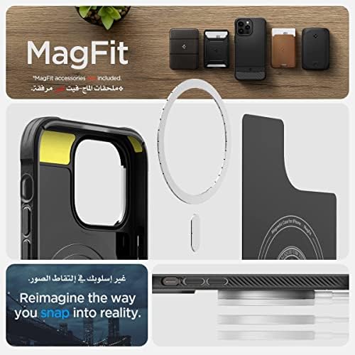 Armură robustă Spigen Compatibil cu Magsafe proiectat pentru iPhone 14 Pro Max Carcasă - Matte Black