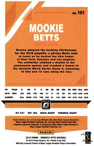2019 Donruss Optic Baseball #101 Mookie Betts Boston Red Sox Panini MLB Player Player