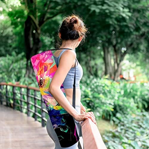 Femei Trippy Art Art Yoga Mat Carrier Bag cu curea cu curea cu curea de umăr Geantă de gimnastică geantă de plajă