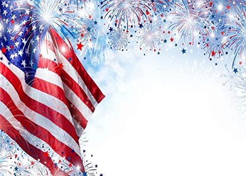 BELECO 5x3ft Fabric American Flag fundal USA Flag focuri de artificii fundal pentru 4 iulie Ziua Independenței patriotică Phtography