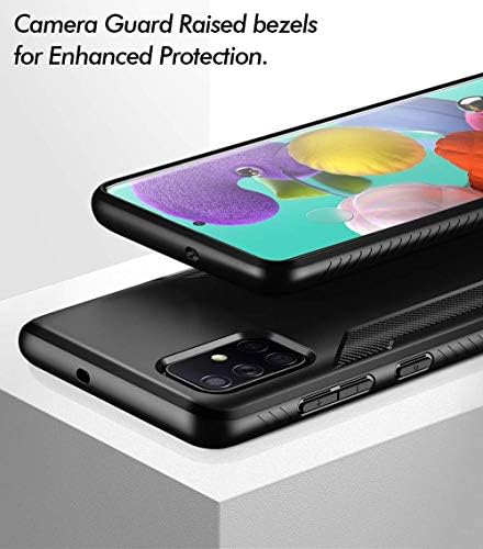 Seria poetică Karbon Shield pentru carcasă Samsung Galaxy A51 4G, [Not Fit Galaxy A51 5G Versiune] Slim Fit șoc absorbant premium TPU flexibil cu textură din fibră de carbon, negru mat