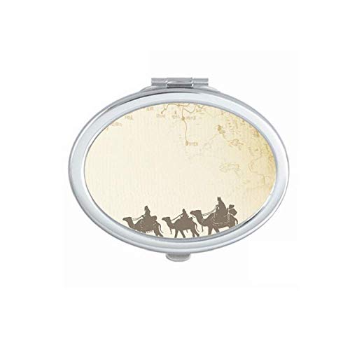 Camel Chinese Chinese Silk Silk Road Mirror Oglindă Portabil Foliere Machiaj Mâna Lateral