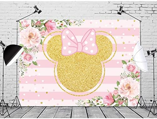 SVBright Roz Aur mouse-ul fundal 7wx5h Polka Dot desene animate printesa fata Petrecere de aniversare florale Baby duș decoratiuni