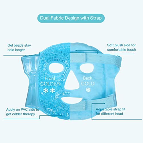 2pcs cu față rece pentru ochi pachet de gheață ， mască de gheață pentru îngrijirea pielii feței- produse de îngrijire de sine