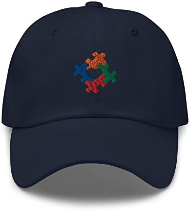 Autism brodat tata pălărie, conștientizare a autismului piesă de puzzle piesă de dragoste