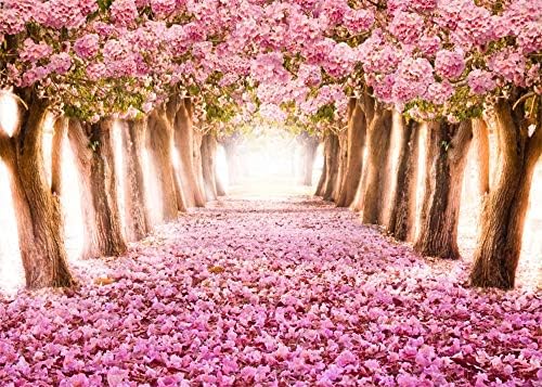 AOFOTO 7x5ft primăvară Cherry Blossom fundal dulce roz Flori Copac Floral Petal Boulevard fotografie fundal Baby Shower Photo