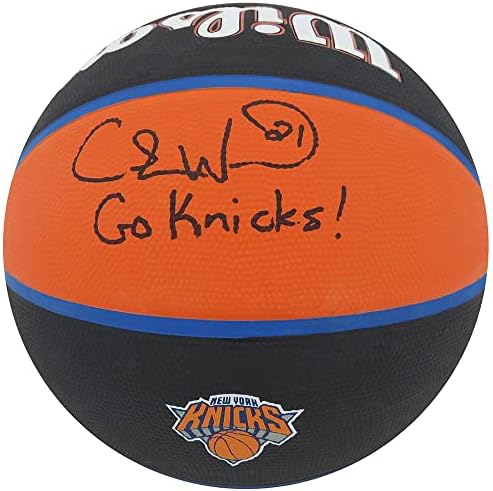 Charlie Ward a semnat New York Knicks Wilson City Basketball de dimensiuni complete w/Go Knicks - baschet autografat