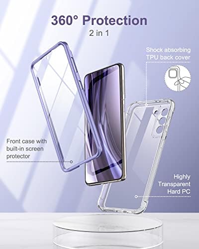 Suratch Clear Case pentru Samsung Galaxy S21 5G, [încorporat în protectorul ecranului] [Protecție a lentilelor camerei] Shell de protecție a corpului complet+copertă moale TPU BUMPER rezistentă la Galaxy S21 6.2