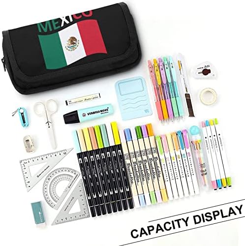 Steagul Mexicului pentru creion pentru creion pentru stilou dublu stilou, papetărie pungă de machiaj cutia de suport cu fermoar
