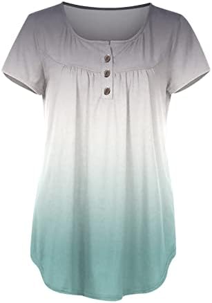 2023 Tricou de modă de vară pentru femei topuri tunică florală pentru a purta cu jambiere cu mânecă scurtă v gât ascunde cămăși de tricou din burtă