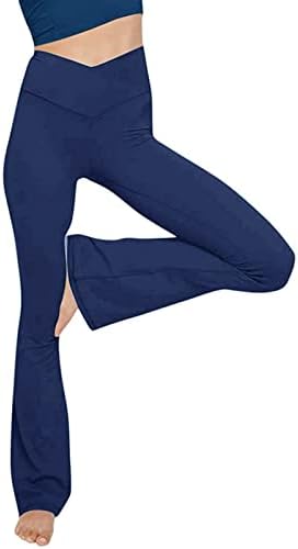 Pantaloni de yoga flăcări crossover pentru femei cu talie ridicată pentru antrenament cu talie înaltă Pantaloni casual Pantaloni
