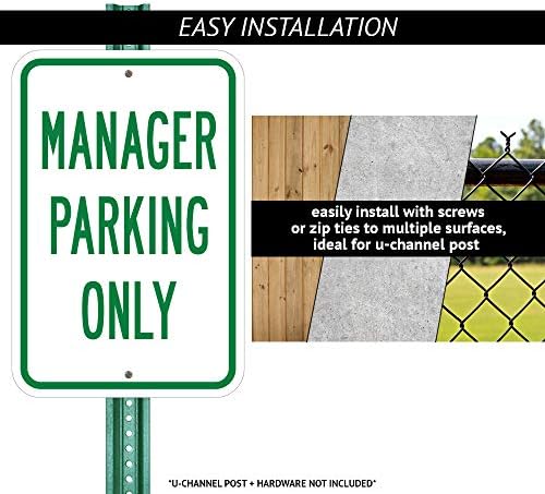 Zona de parcare cu săgeată dreaptă | 18 x 24 Semn de parcare a rezistenței la rugină din aluminiu cu calibru greu | Protejați