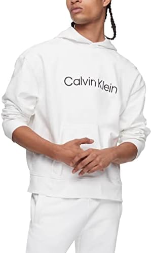 Calvin Klein pentru bărbați relaxat logo -ul fit francez Terry Hoodie