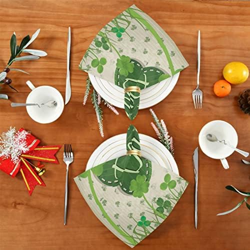 Șervețele irlandeze verzi shamrock set de 6 șervețele de pânză de zi Sf. Patrick pentru masă pentru masă Decor de petrecere