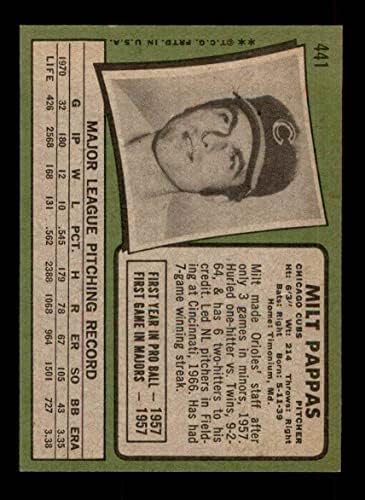 1971 Topps # 441 Milt Pappas Chicago Cubs NM Cubs