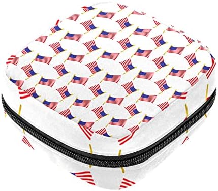 Pungă de depozitare a șervețelului sanitar cu imprimare steag American pungă portabilă pentru perioada de perioadă pungă pentru