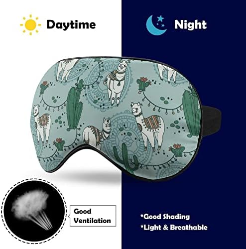 Alapaca drăguță în mască de ochi imprimătoare de ochi de blocare a luminii de blocare a somnului cu curea reglabilă pentru călătoria de dormit de somn