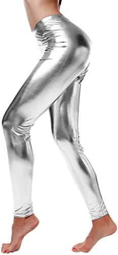 YALFJV femei Negligee scurt din piele Faux pantaloni jambiere uite Legging talie pantaloni umed femei Yoga pantaloni bumbac boxeri femei