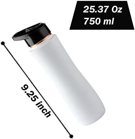 Perilla Home Sticlă de cupru pur cu Sipper & Capac 25,37 oz Ayurvedic Water Sticlă polivalentă pentru sală, călătorii, în aer liber, în interior, rezistență la scurgere