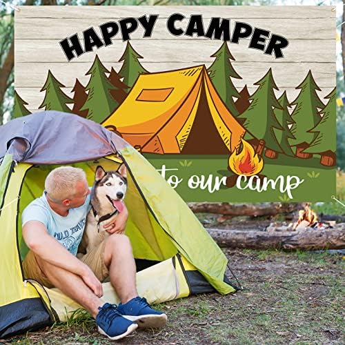 Roetyce Camping tematice Partidul decoratiuni fericit Camper Banner fundal 5.9 x 3.6 Ft, în aer liber/Interior familie tabără