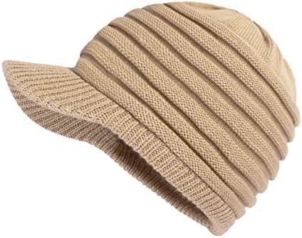 Pălării de iarnă unisex cu pălărie de schi caldă vizără pălărie tricotată elegantă pentru bărbați și femei