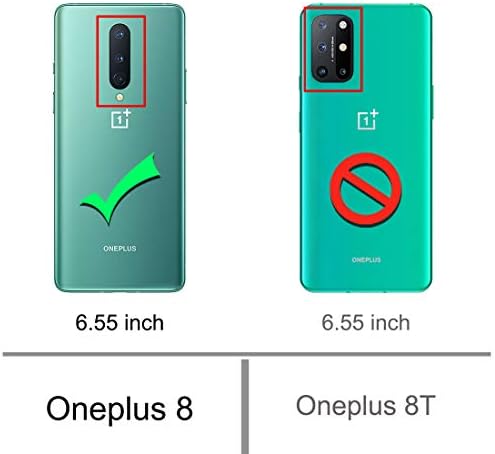 Osophter pentru caz de OnePlus 8 [nu este compatibil cu OnePlus 8T], Clear Transparent Corners întărit TPU TPU Absorbție de