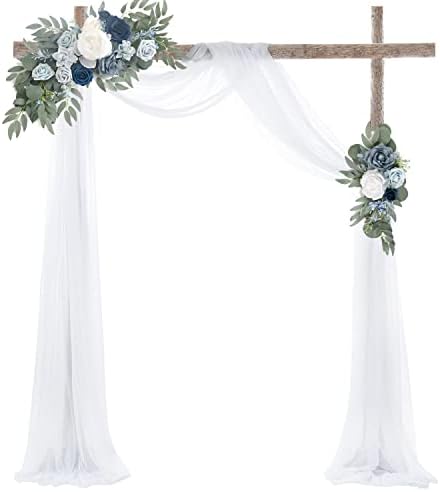 Mohoeey 20ft alb nunta Arch Draping Fabric,pur fundal Perdele Draperii decoratiuni pentru ceremonia de nunta petrecere tavan