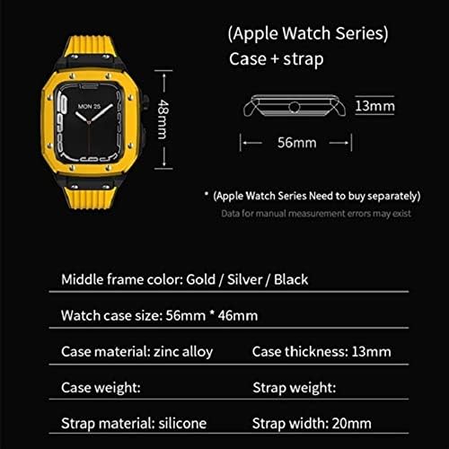 CNHKAU pentru Apple Watch Band Series 7 45mm Woman Alloy Watch Carcasă 44mm 42mm din cauciuc de lux din cauciuc inox