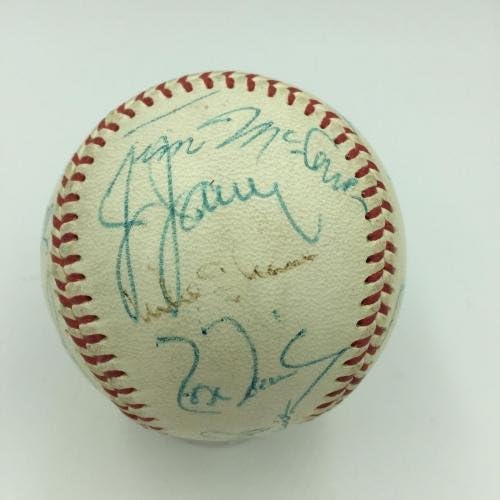 1968 St Louis Cardinals Chicago Cubs semnat baseball Roger Maris Ernie Banks JSA - Baseballs autografate