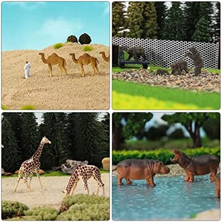 NUPART Model Train 1:87 Pvc bine pictat PVC Ho Scale Animale sălbatice Elefant Camel Girafă Hipopotază rinocer Moose Tiger