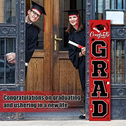 Panede 37.5 inch grad de grad de absolvire a ușii Sign Graduation din lemn Sign ușă Clasa de 2023 Felicitări Absolvent Sign