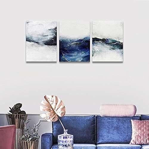 3 piese încadrate cu pânză abstractă Artă de perete pentru sufragerie decor de perete pentru dormitor pentru familie modernă bucătărie decorare perete de birou, alb -negru imagini abstracte de artă pentru pereți de casă pictură