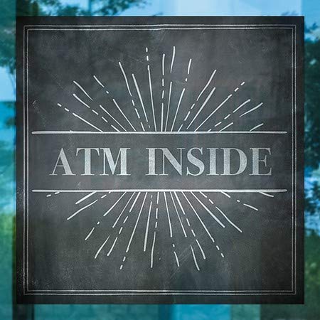 Cgsignlab | Fereastra „ATM Inside -Chalk Burst” Cling | 12 x12