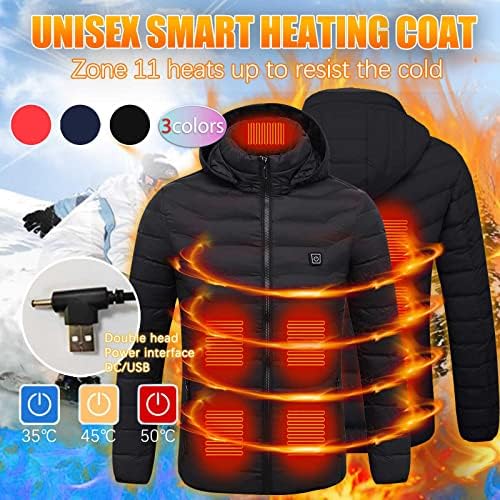 Jachetă încălzită pentru bărbați și femei, haină încălzită cu glugă încălzită jachete de încălzire usb jacheta încălzită electrică