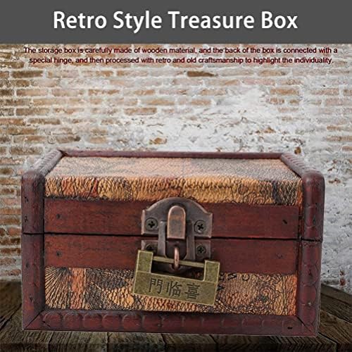 TOPBATHY portbagaj cutie de lemn comoara cufăr cutii, Vintage antic mici decorative trunchiuri Desktop jucării