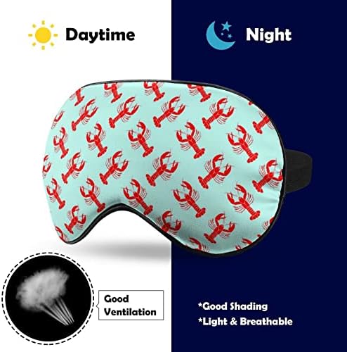 Ocean Red Lobster Imprimat Masca pentru ochi Blocarea luminii Masca de somn cu curea reglabilă pentru călătoria Shift Shift