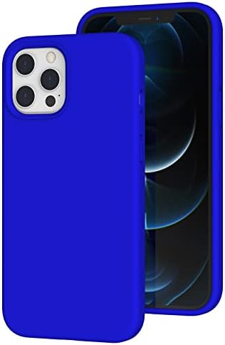 K Tomoto iPhone 12 Pro Max Carcasă de 6,7 inci, cauciuc cu gel de silicon lichid Capac de protecție rezistent la șocuri cu șoc complet cu căptușeală cu microfibră moale, carcasă de protecție de 2,3 mm de 2,3 mm, Klein Blue