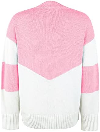 Panouri gri pentru femei Fashion 2022 Tricot cu mâneci lungi Contrast Color Culoare Pulover Top pulovere pulovere