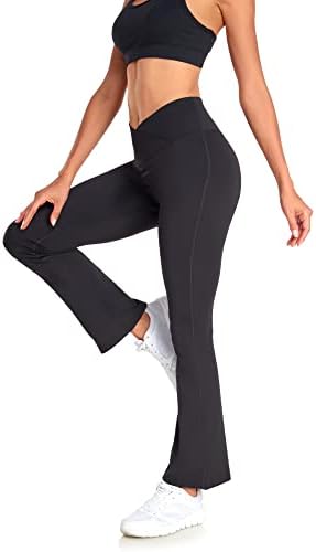 Pantaloni de yoga Flare Turbofit pentru femei Buttery Moale cu talie înaltă Pantaloni Pantaloni Bootleg Controlul burtei de antrenament