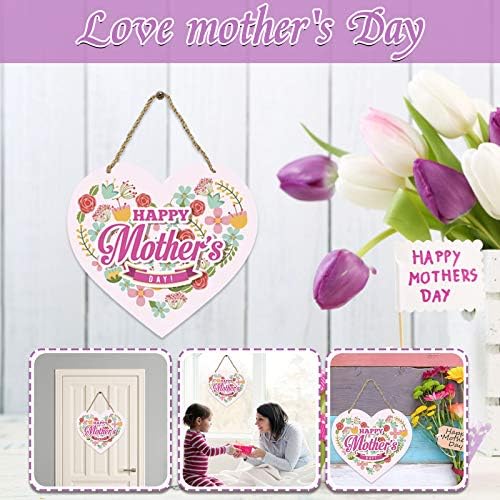 Semnul Guolarizi în formă de inimă Semn de bun venit Mama - Creative Happy Front Day Door Decor pentru casă