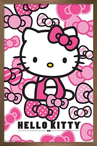 Tendințe Internaționale Hello Kitty - Poster Wall Bows, 22.375 x 34, versiune încadrată în bronz