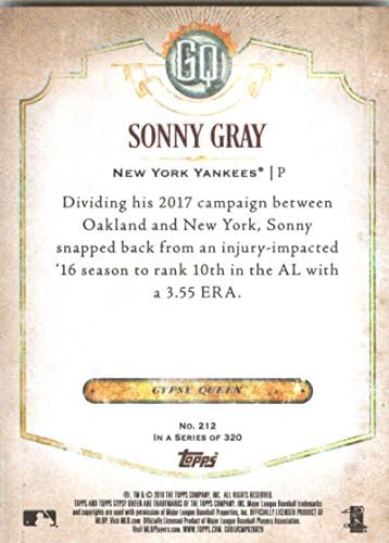 2018 Topps Gypsy Queen 212 Sonny Gray New York Yankees Baseball Card - Gotbaseballcards